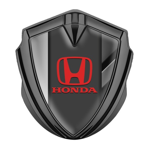 Honda Metal Emblem Self Adhesive Graphite Dual Front Red Logo Design