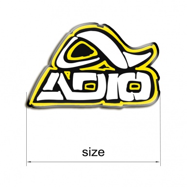 Adio Skate Domed 3D Stickers Yellow with White Logo 2 pcs