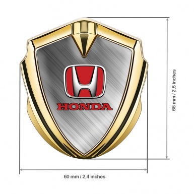 Honda Emblem Self Adhesive Gold Side Strokes Steel Base Design