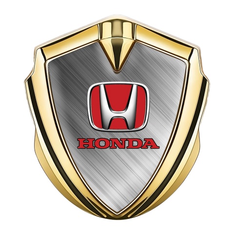 Honda Emblem Self Adhesive Gold Side Strokes Steel Base Design