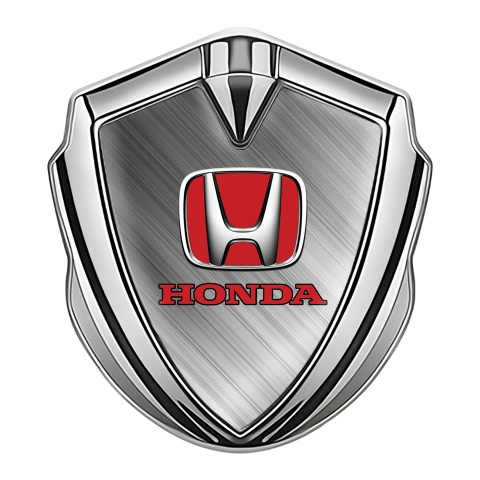 Honda Emblem Self Adhesive Silver Side Strokes Steel Base Design
