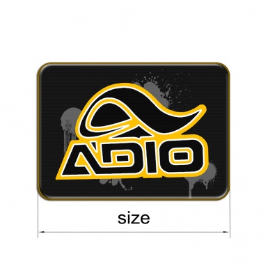 Adio Silicone Stickers Black with Yellow Logo 2 pcs