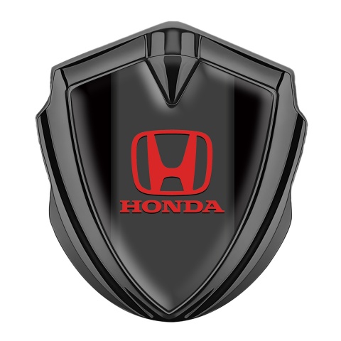 Honda Fender Metal Emblem Graphite Noir Black Red Classic Logo