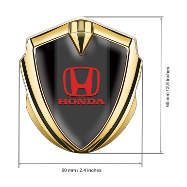 Honda Fender Metal Emblem Gold Noir Black Red Classic Logo