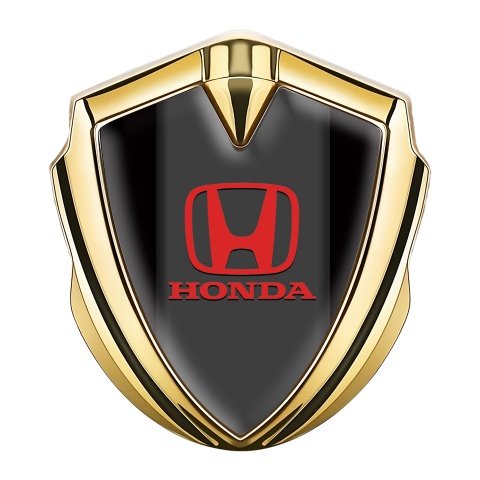 Honda Fender Metal Emblem Gold Noir Black Red Classic Logo