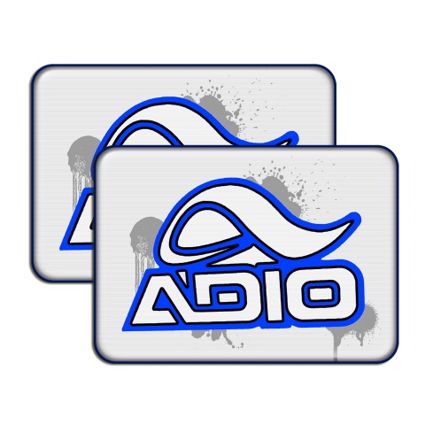 Adio Silicone Stickers Grey with Neon Logo 2 pcs