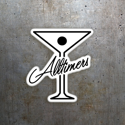 Alltimers Silicone Stickers White with Black Logo 2 pcs