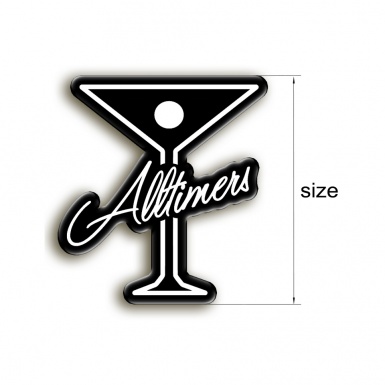 Alltimers Silicone Stickers Black with White Logo 2 pcs
