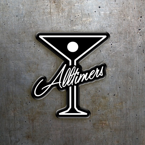Alltimers Silicone Stickers Black with White Logo 2 pcs