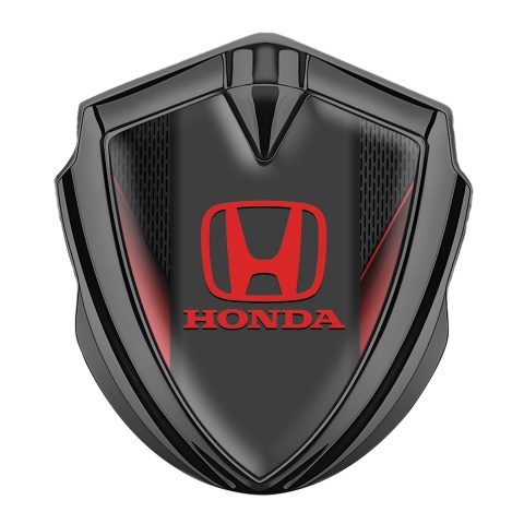 Honda Emblem Self Adhesive Graphite Black Mesh Red Logo Edition