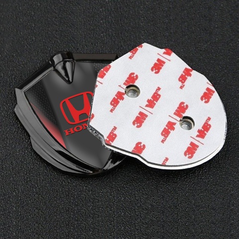 Honda Emblem Self Adhesive Graphite Black Mesh Red Logo Edition