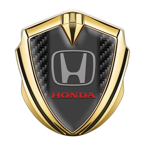 Honda Emblem Fender Badge Gold Black Carbon Crimson Edition
