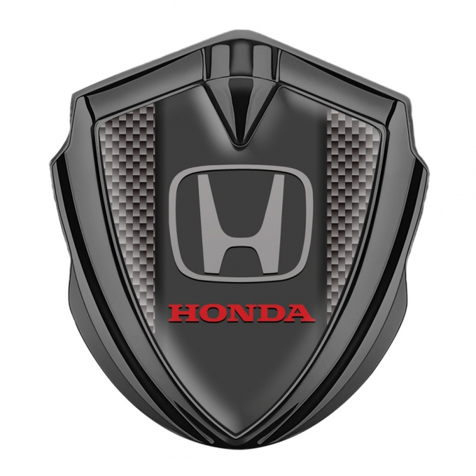 Honda Fender Emblem Metal Graphite Slick Carbon Grey Logo