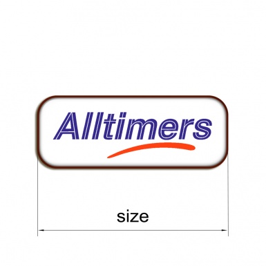 Alltimers Domed Stickers White with Blue Logo 2 pcs
