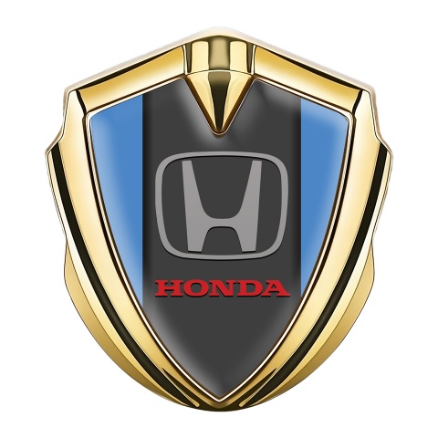 Honda Bodyside Emblem Badge Gold Blue Base Grey Classic Logo