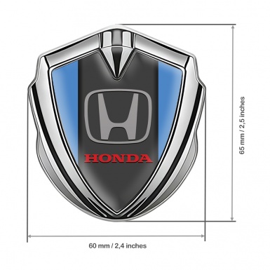 Honda Bodyside Emblem Badge Silver Blue Base Grey Classic Logo