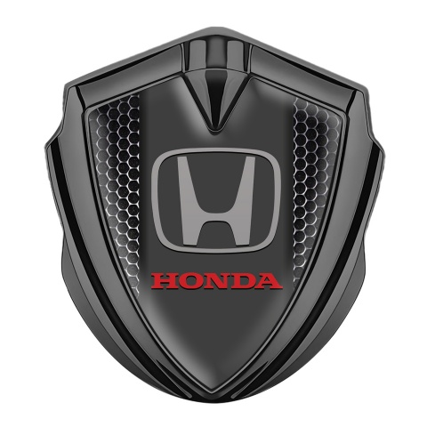 Honda Trunk Metal Emblem Badge Graphite Dark Grate Grey Logo Design