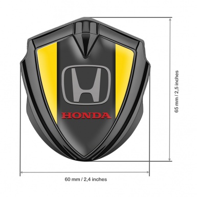 Honda Bodyside Domed Emblem Graphite Yellow Grey Base Clean Logo