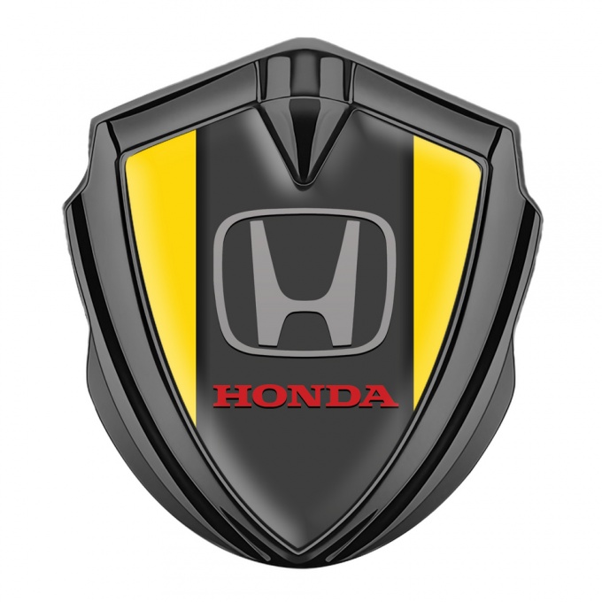 Honda Bodyside Domed Emblem Graphite Yellow Grey Base Clean Logo