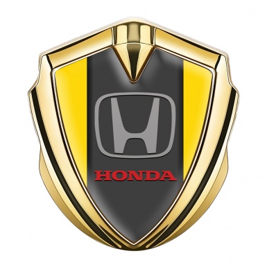 Honda Bodyside Domed Emblem Gold Yellow Grey Base Clean Logo