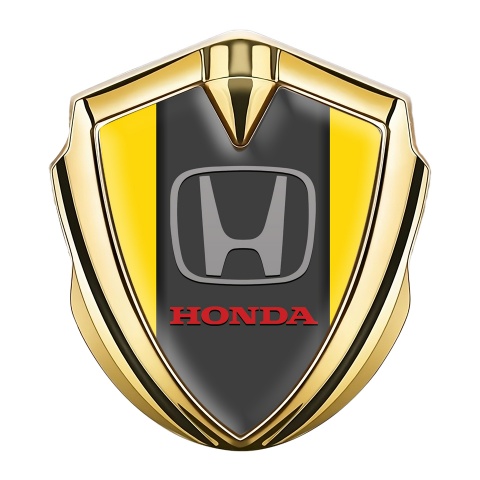 Honda Bodyside Domed Emblem Gold Yellow Grey Base Clean Logo