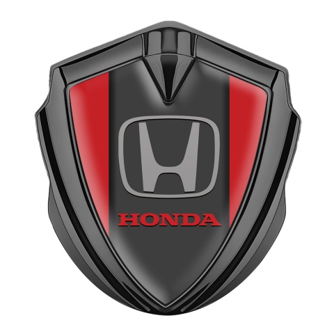 Honda Bodyside Emblem Self Adhesive Graphite Red Motif Grey Logo