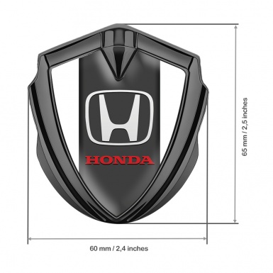 Honda Metal Emblem Self Adhesive Graphite White Greyish Base Edition