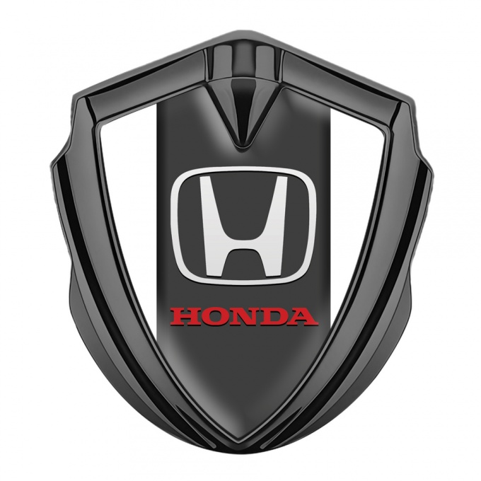 Honda Metal Emblem Self Adhesive Graphite White Greyish Base Edition