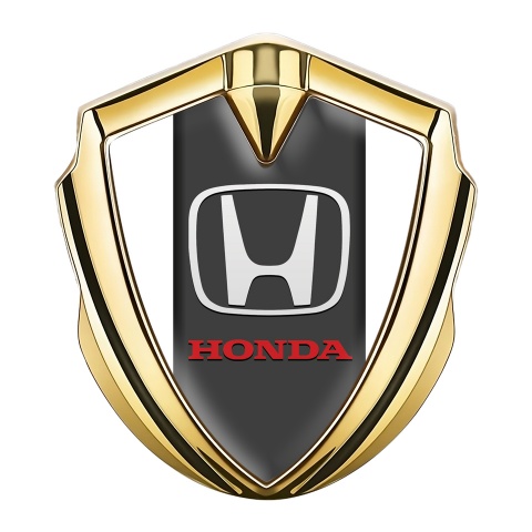 Honda Metal Emblem Self Adhesive Gold White Greyish Base Edition
