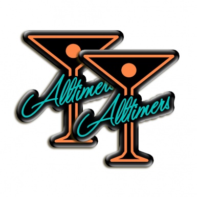 Alltimers Silicone Sticker with Black with Orange and Marine Logo 2 pcs