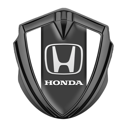 Honda Emblem Self Adhesive Graphite White Base Grey Plate Design