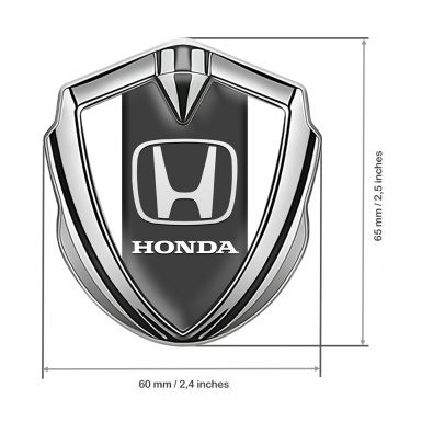 Honda Emblem Self Adhesive Silver White Base Grey Plate Design