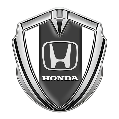 Honda Emblem Self Adhesive Silver White Base Grey Plate Design