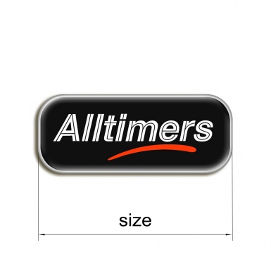 Alltimers Silicone 3D Stickers Black with White Logo 2 pcs