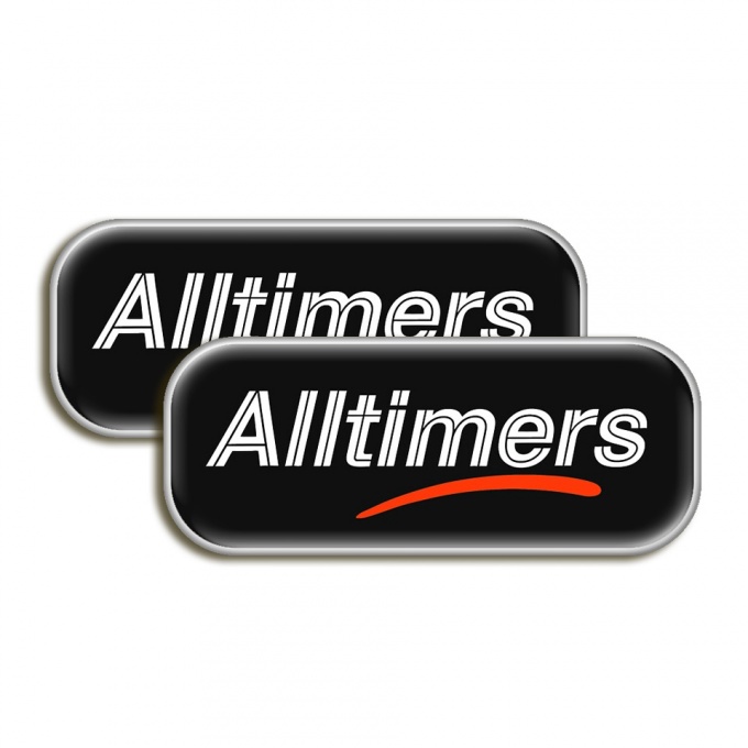 Alltimers Silicone 3D Stickers Black with White Logo 2 pcs