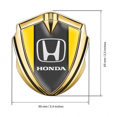 Honda Emblem Fender Badge Gold Yellow Greyish Base Classic Design