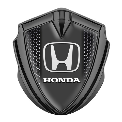 Honda Emblem Trunk Badge Graphite Perforated Metal Dark Pilon Design