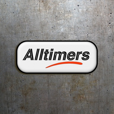 Alltimers Silicone 3D Stickers White with Black Logo 2 pcs