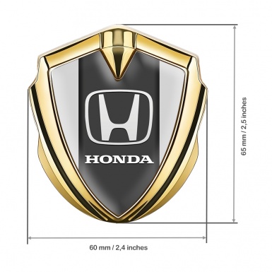 Honda Bodyside Emblem Badge Gold Light Grey Classic Logo Design