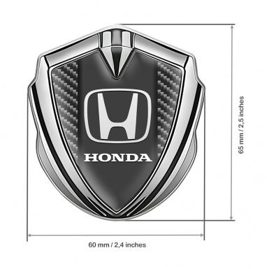 Honda Metal Emblem Self Adhesive Silver Dark Carbon Center Console