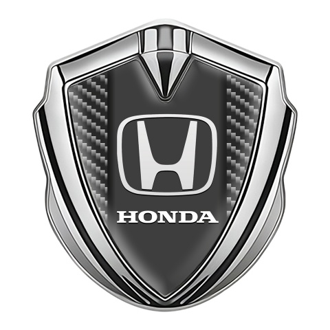 Honda Metal Emblem Self Adhesive Silver Dark Carbon Center Console