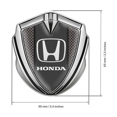 Honda 3D Car Metal Domed Emblem Silver Grey Carbon Dark Console