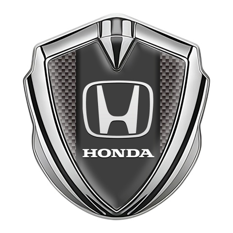 Honda 3D Car Metal Domed Emblem Silver Grey Carbon Dark Console