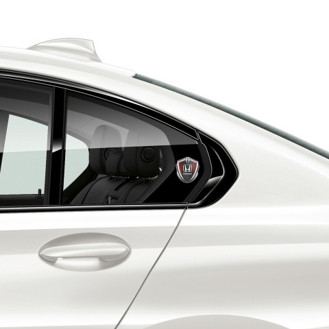Honda Emblem Self Adhesive Silver Red Carbon Grey Plate Design