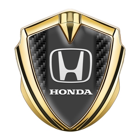 Honda Emblem Badge Self Adhesive Gold Dark Carbon Grey Edition