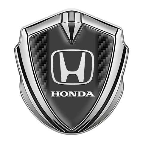 Honda Emblem Badge Self Adhesive Silver Dark Carbon Grey Edition