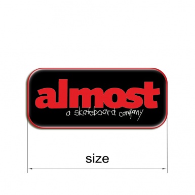 Almost Silicone Stickers Black with Red Logo 2 pcs