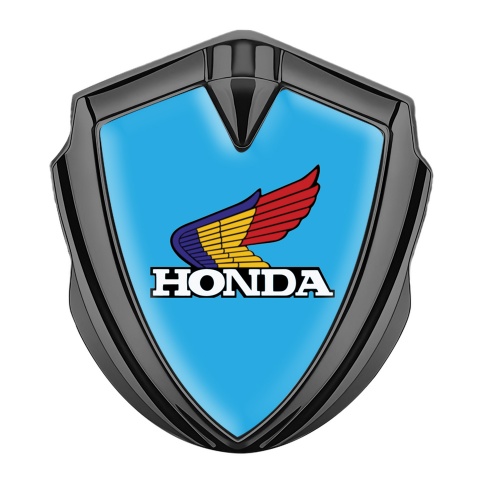 Honda Fender Emblem Metal Graphite Blue Base Tricolor Design
