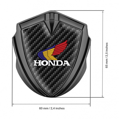 Honda Emblem Trunk Badge Graphite Black Carbon Tricolor Design
