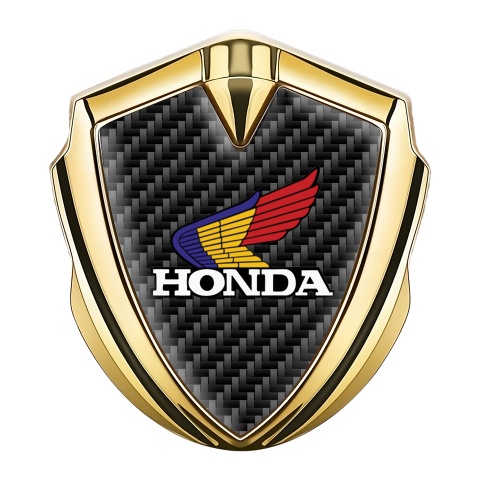 Honda Emblem Trunk Badge Gold Black Carbon Tricolor Design